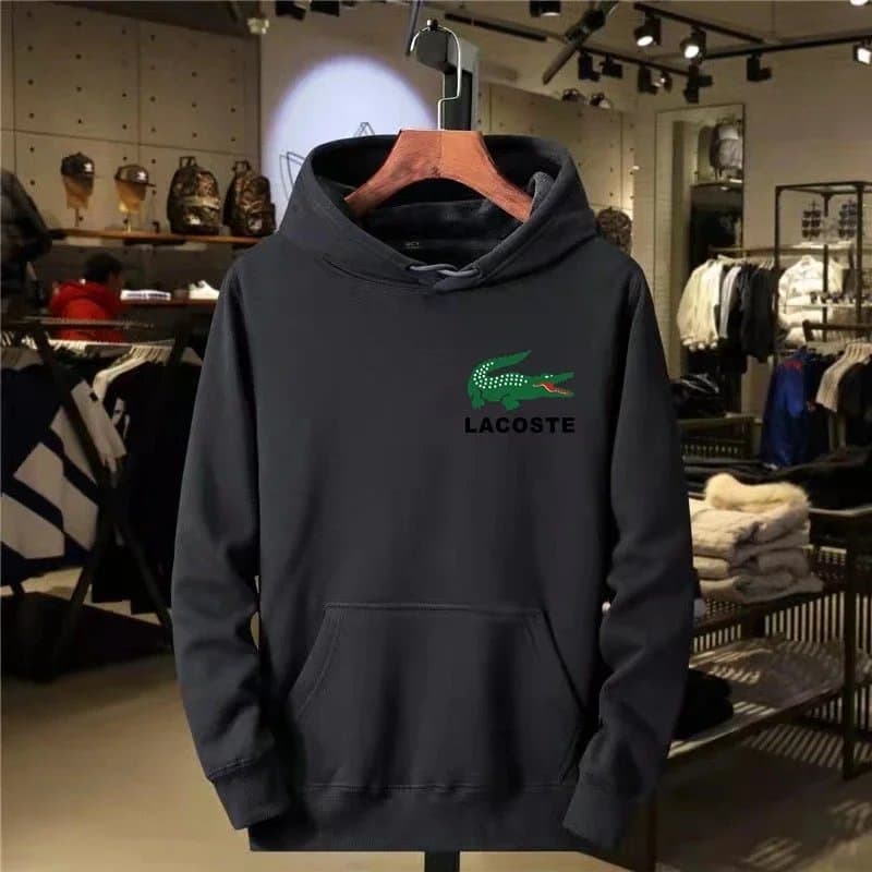 Lacoste Zip-Up Hoodie Heather Grey — 16.