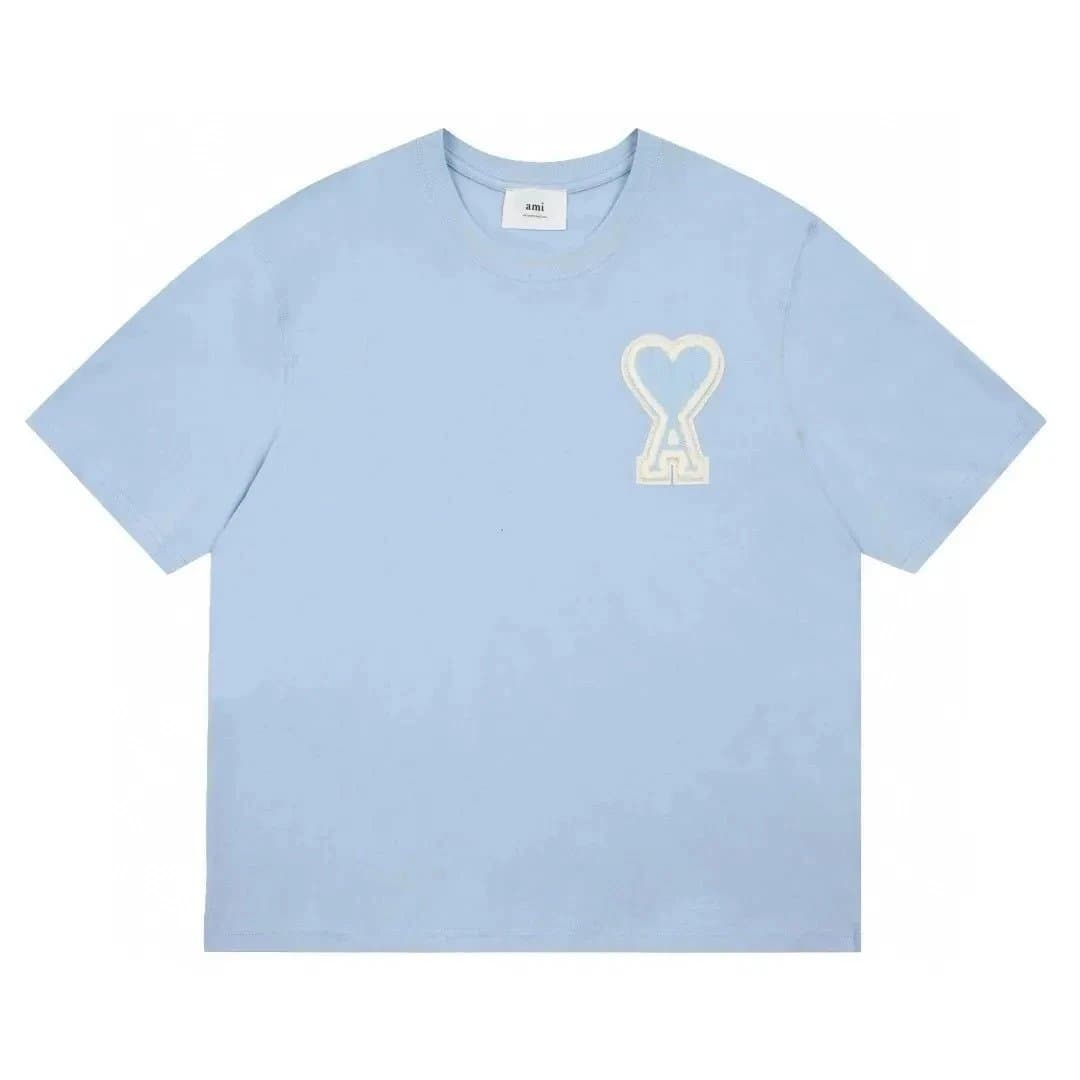Amiri Heart Logo Tee Embroidered Heart — 天蓝