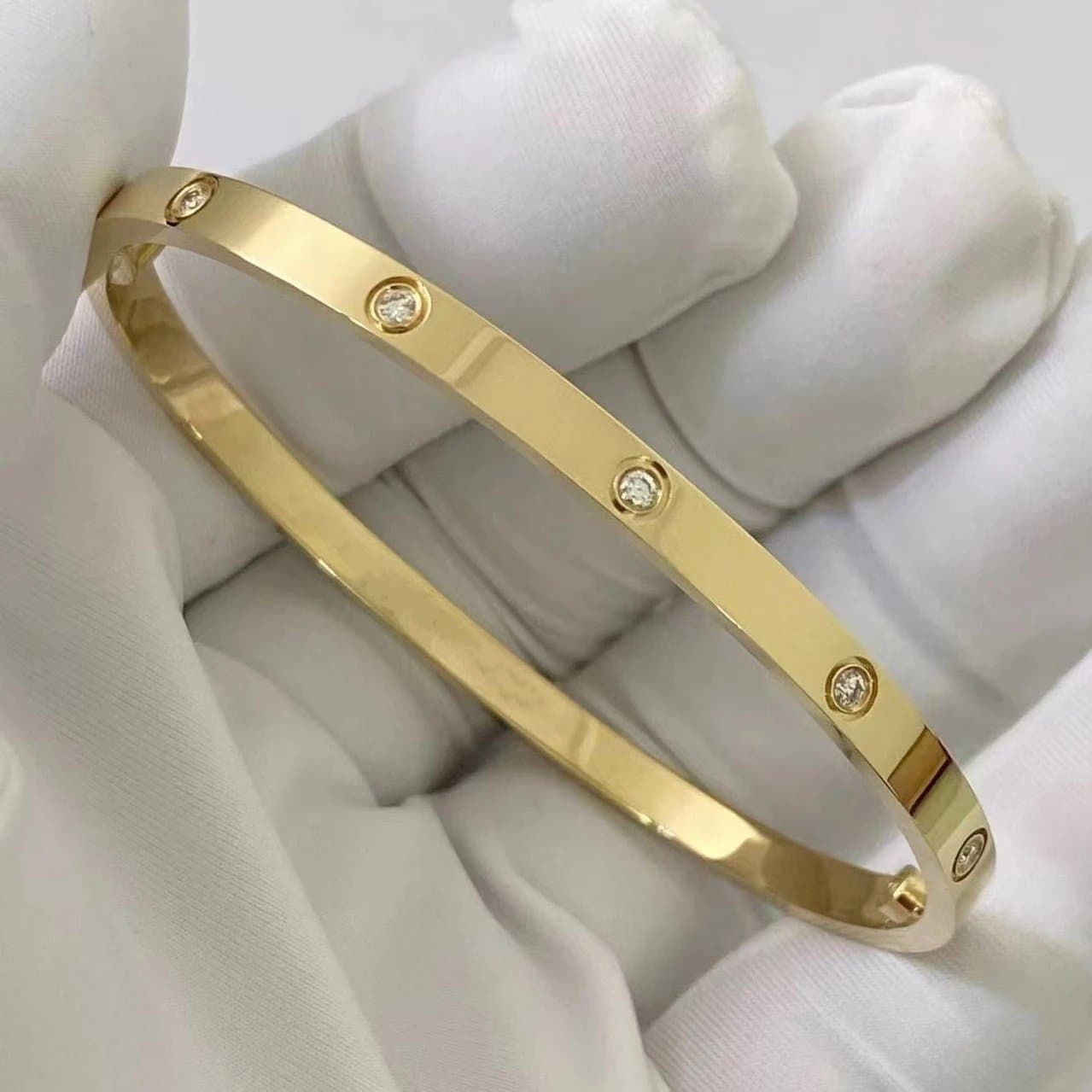 Cartier Juste Un Clou Bracelet Medium — 窄版黄金色十钻