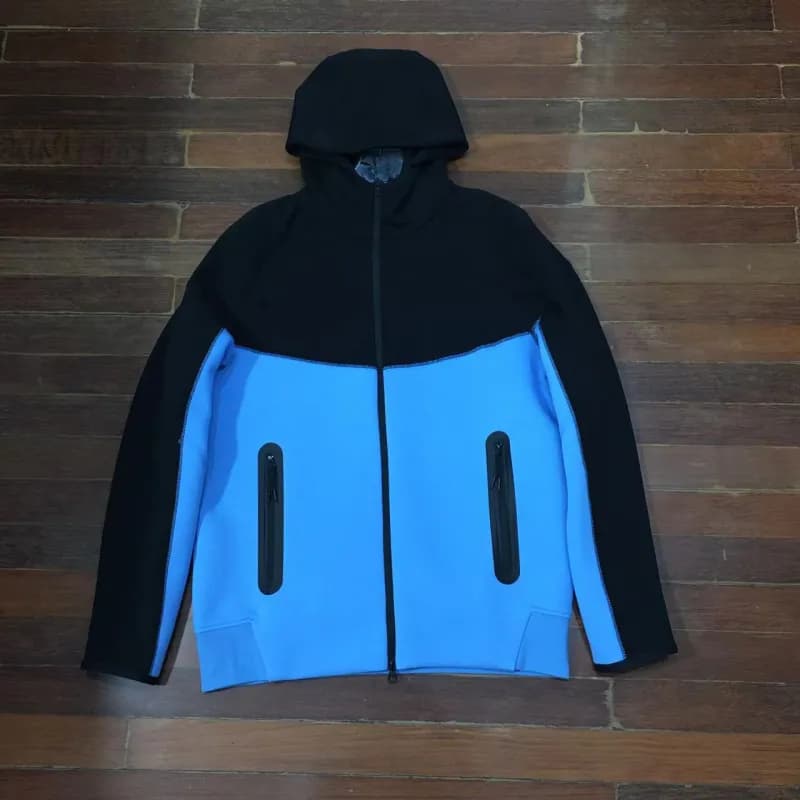 Nike Tech Fleece Hooded Jacket Olive and Sage Colorblock — blue and black spell