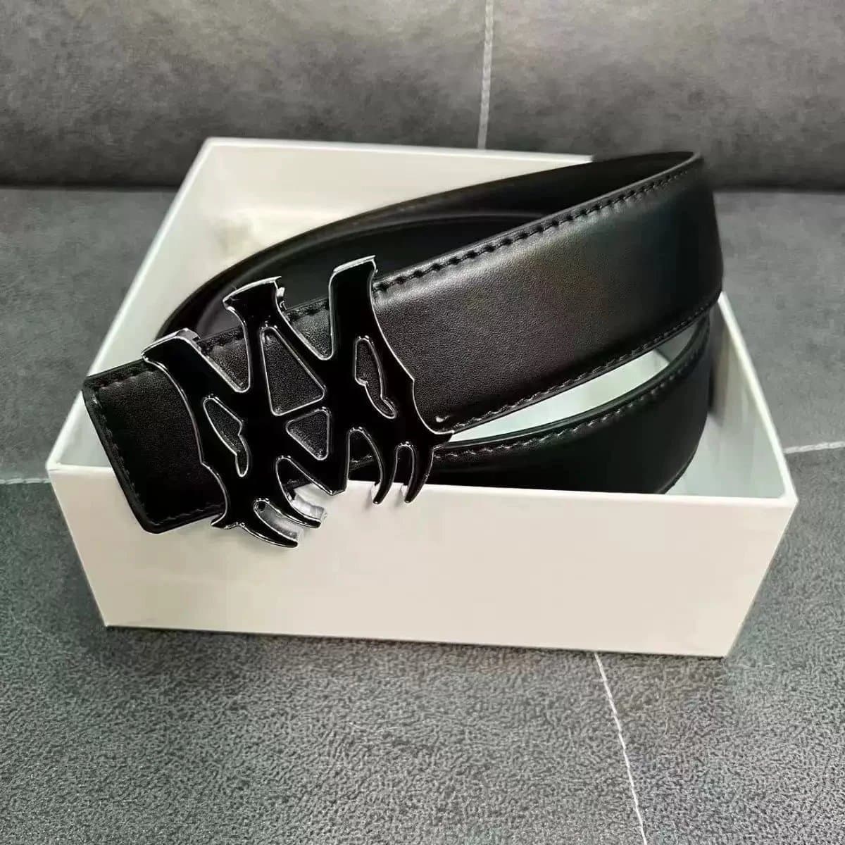 Chrome Hearts Belt Double Cross Logo Buckle — AM银黑扣平纹
