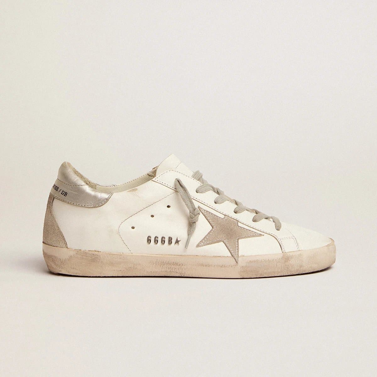 Golden Goose Superstar Distressed White with Metallic Star