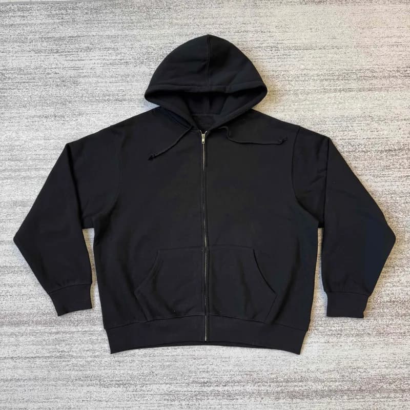 Supreme Zip-Up Hoodie Solid Black