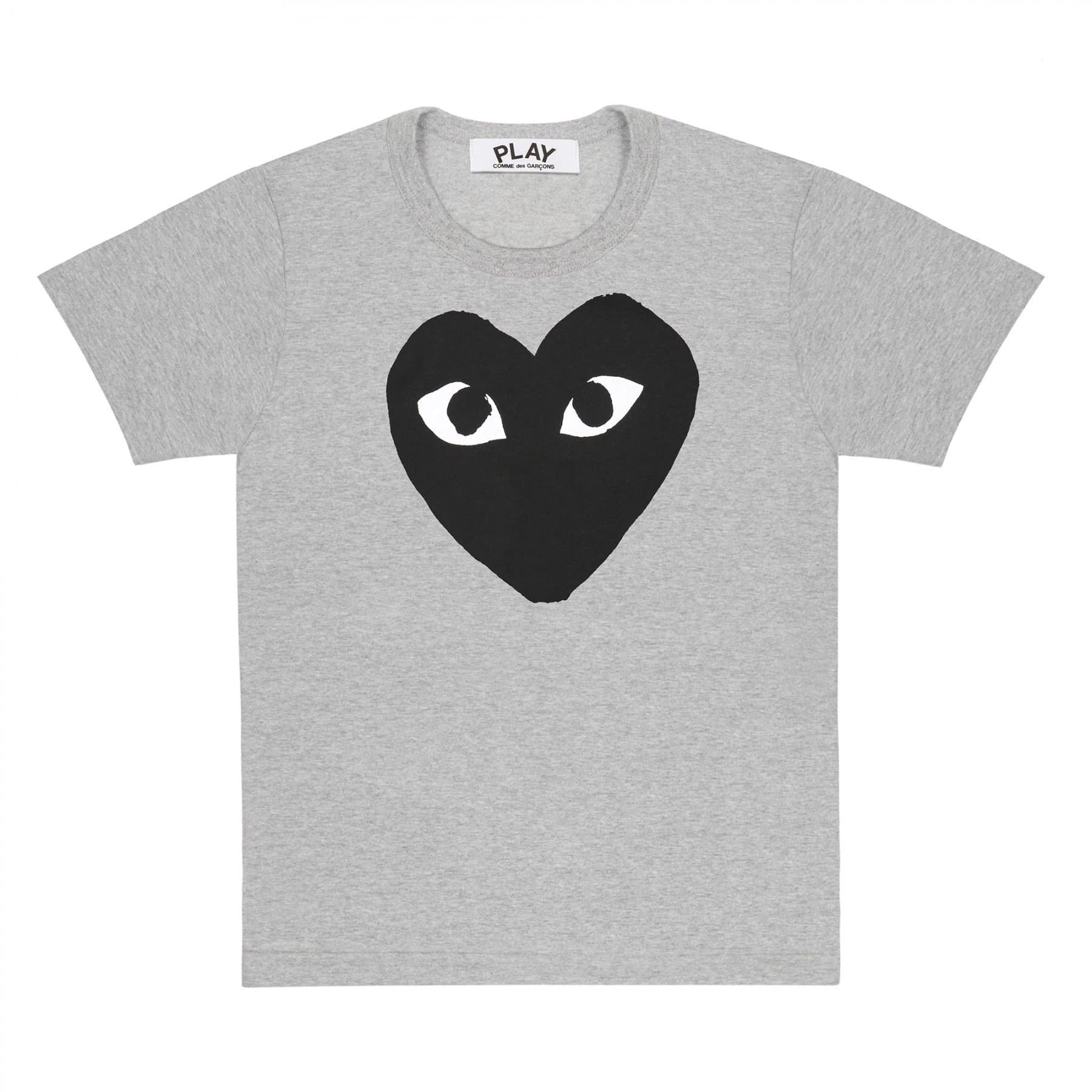 Comme des Garçons Heart Tee Red Heart — 灰色大黑心