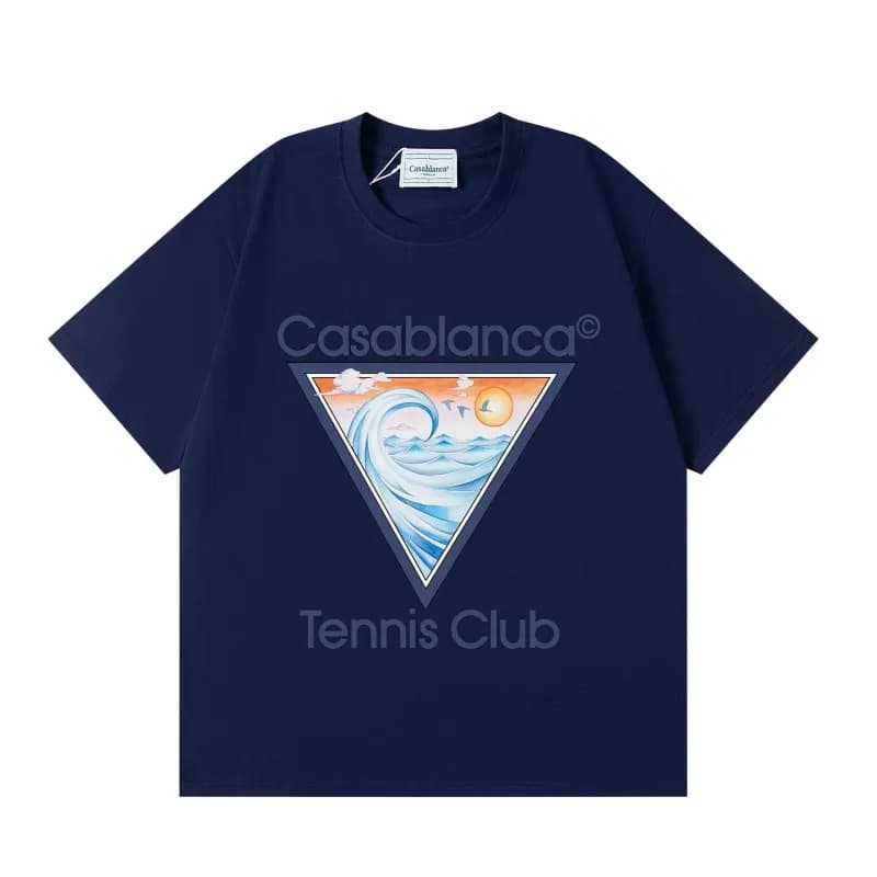 Casablanca Graphic Tee Casa Blanca Column Print — C139 blue