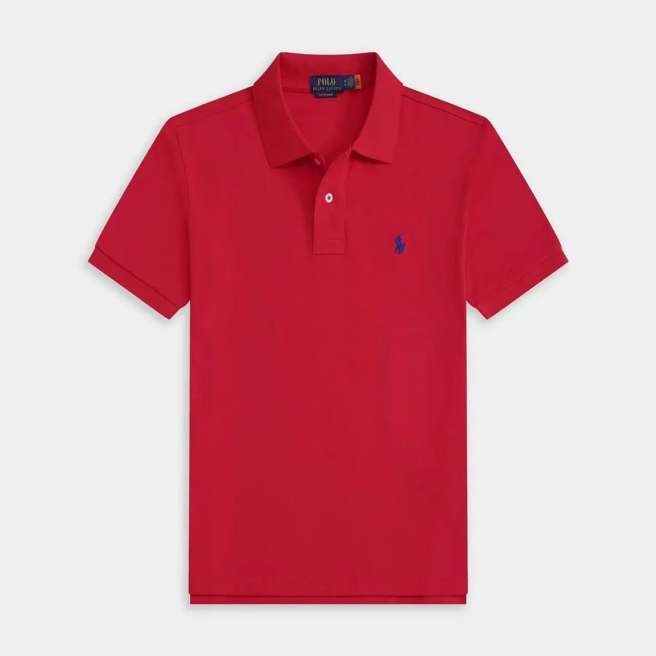 Polo Ralph Lauren Polo Tee Custom Slim Fit — 红色polo短袖