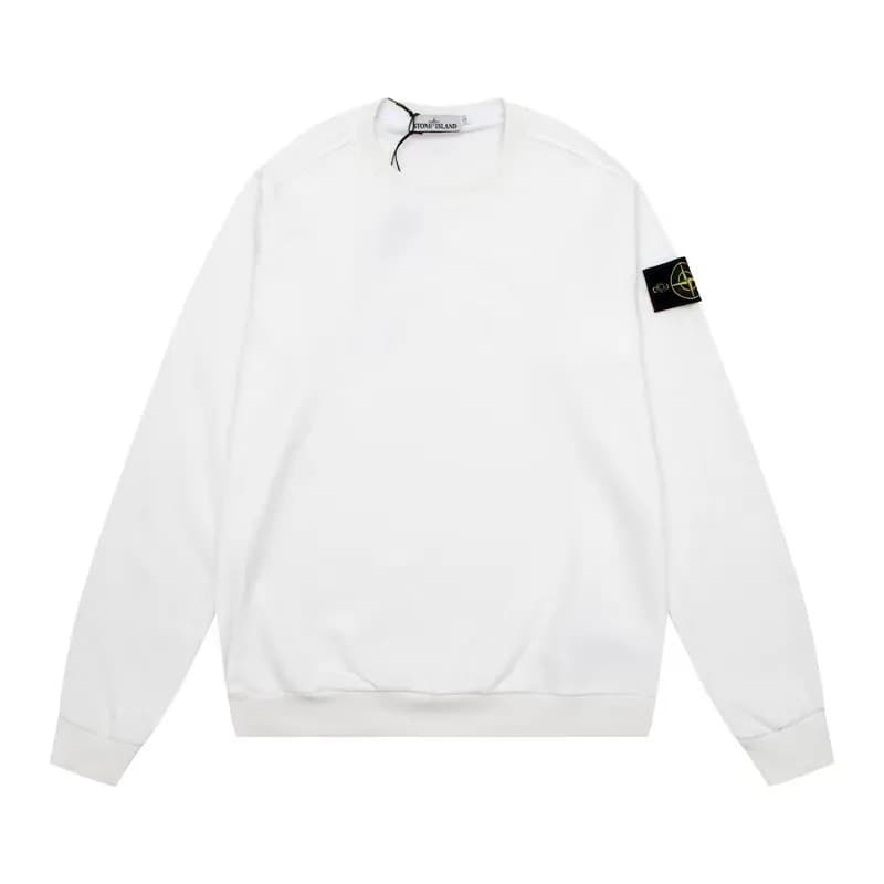 Stone Island Cotton Overshirt Logo Patch — 白色