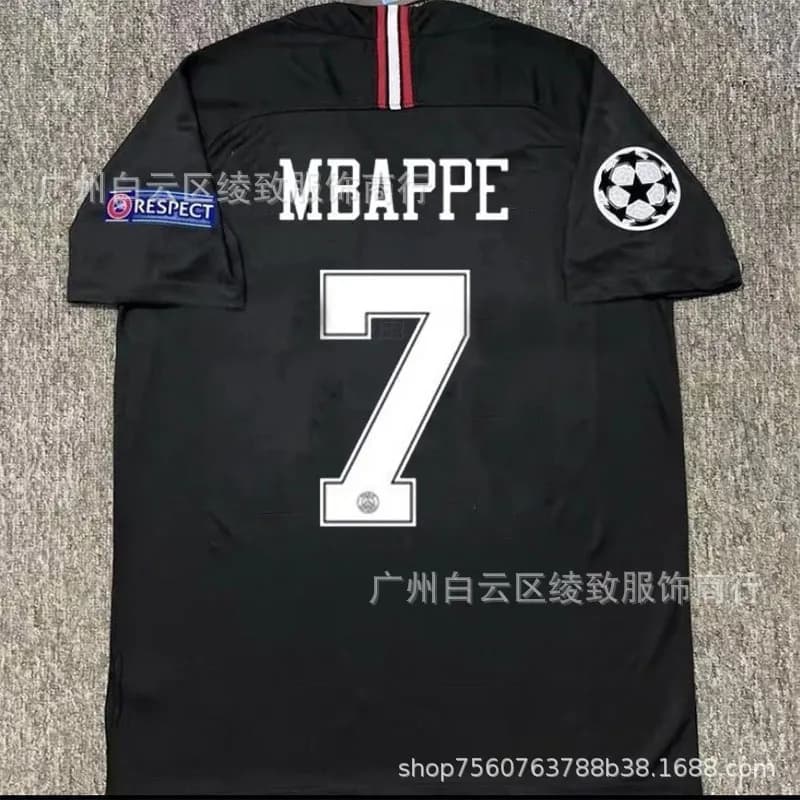 Home Jersey Ibrahimović #10 — 1819巴黎黑色短袖定制7号球星+欧冠臂章