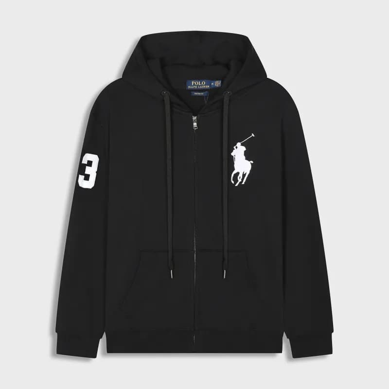 Polo Ralph Lauren Cable Knit Quarter-Zip Sweater Classic Fit — 拉链款大马黑色白标