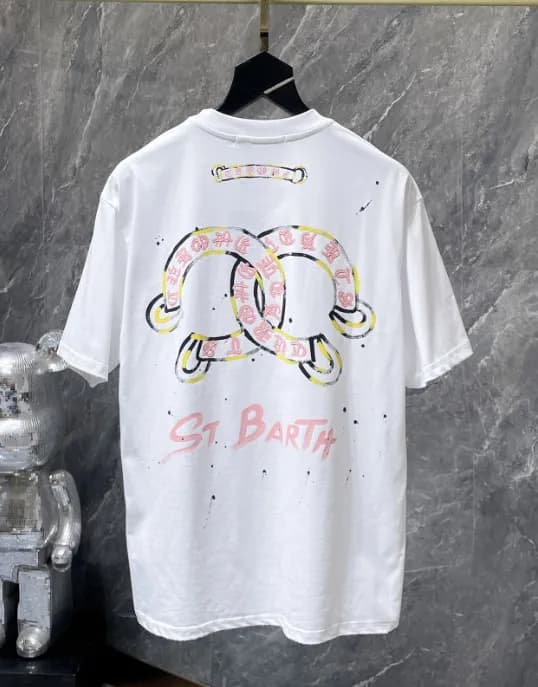 Chrome Hearts Graphic Tee Cross & Chain Print — 8985 white