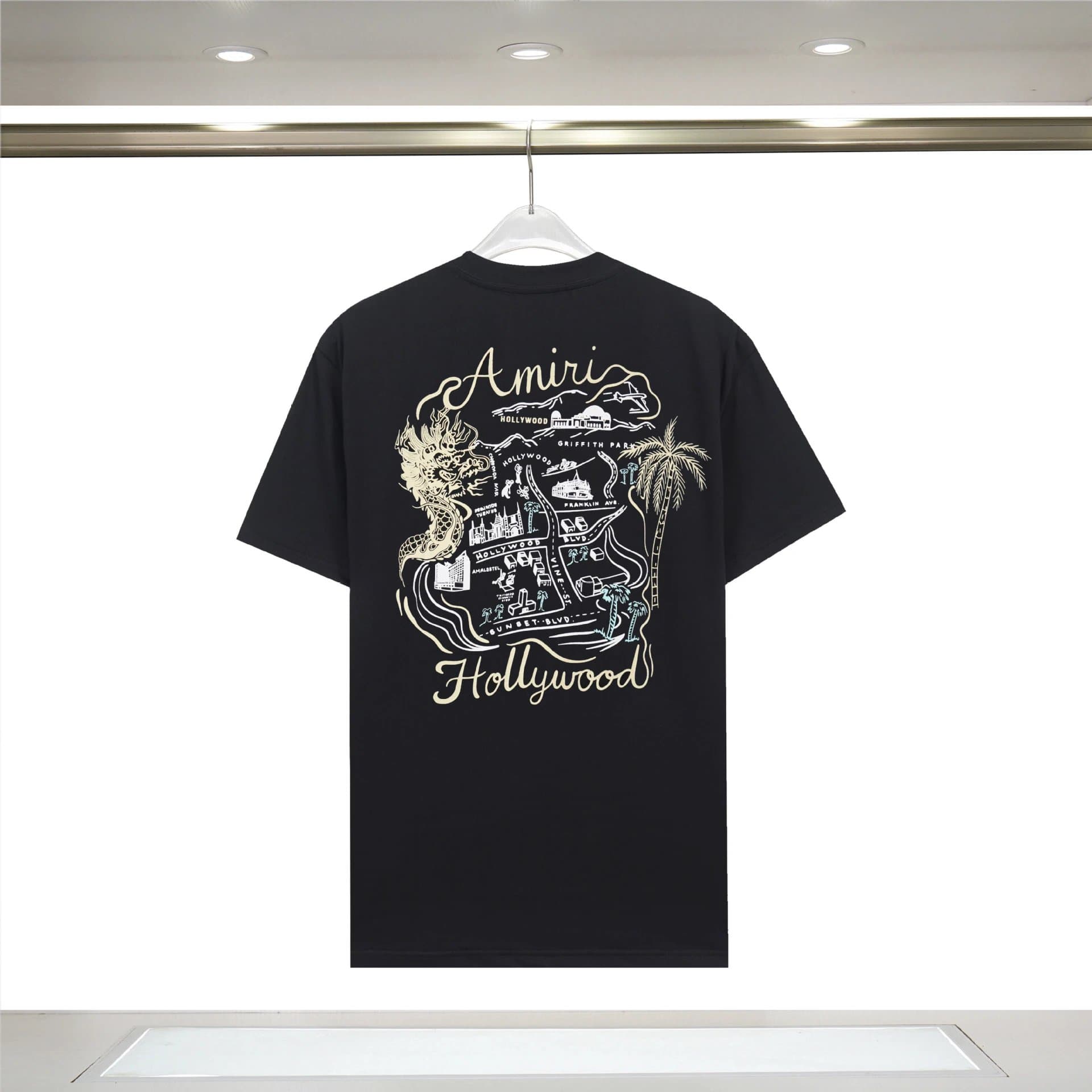Casablanca Graphic Tee Tropical Volcano Print — 927#黑色