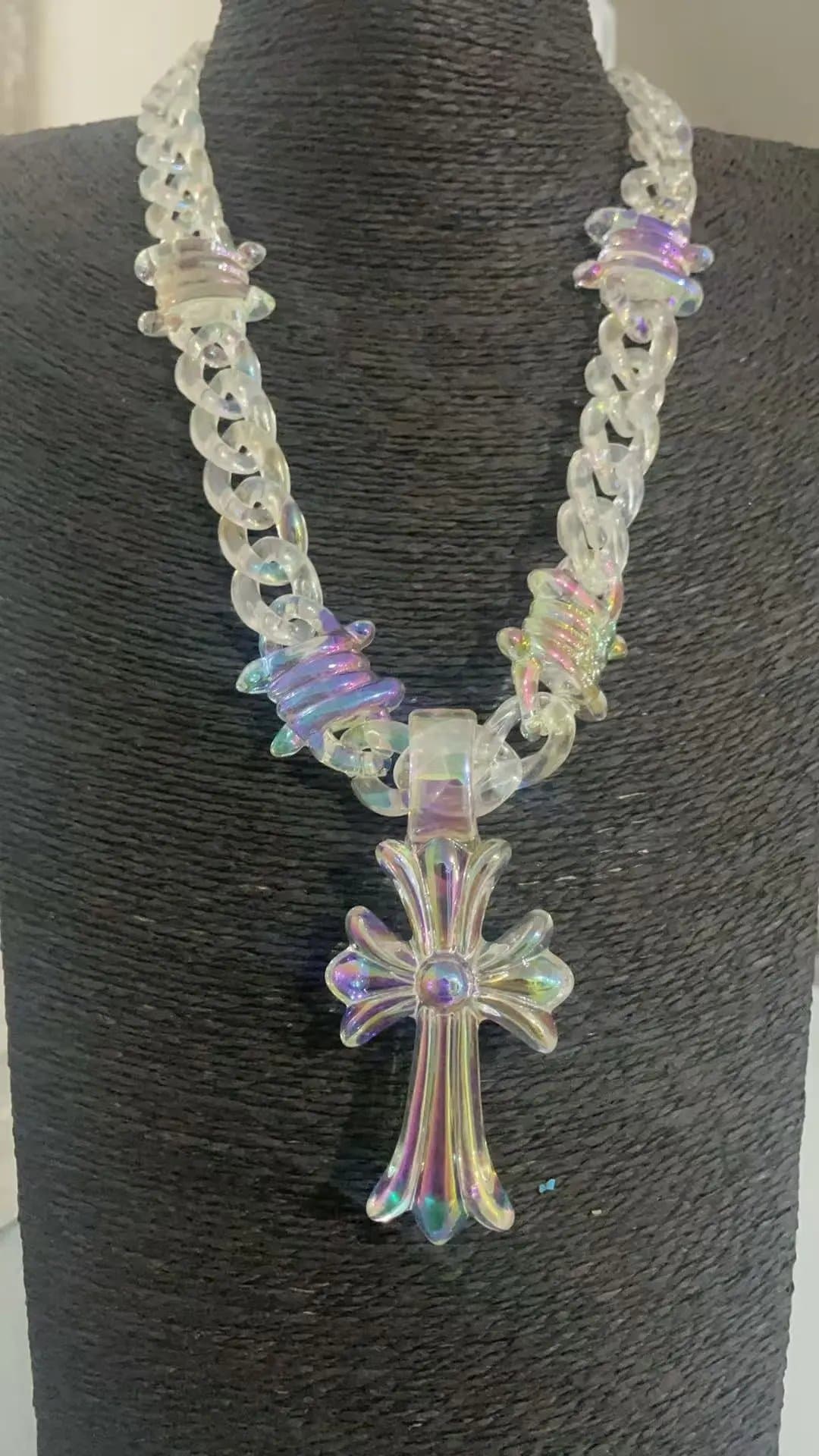 Chrome Hearts Barbed Wire Necklace Transparent Acrylic — AB彩(02款)