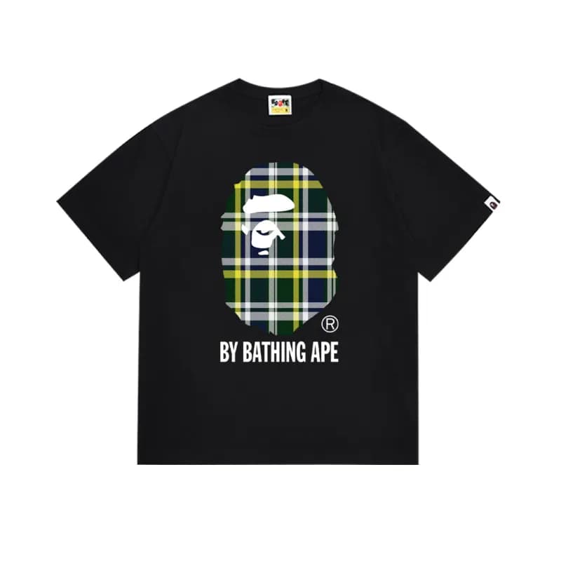 BAPE Ape Head Tee Plaid Ape Head — 150绿黑