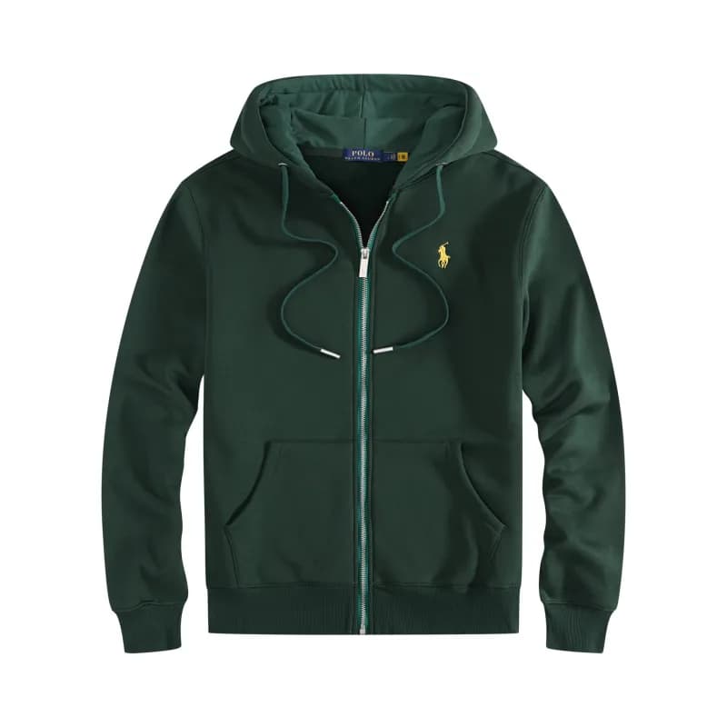 Polo Ralph Lauren Full-Zip Hoodie Heather Grey — 绿色上衣