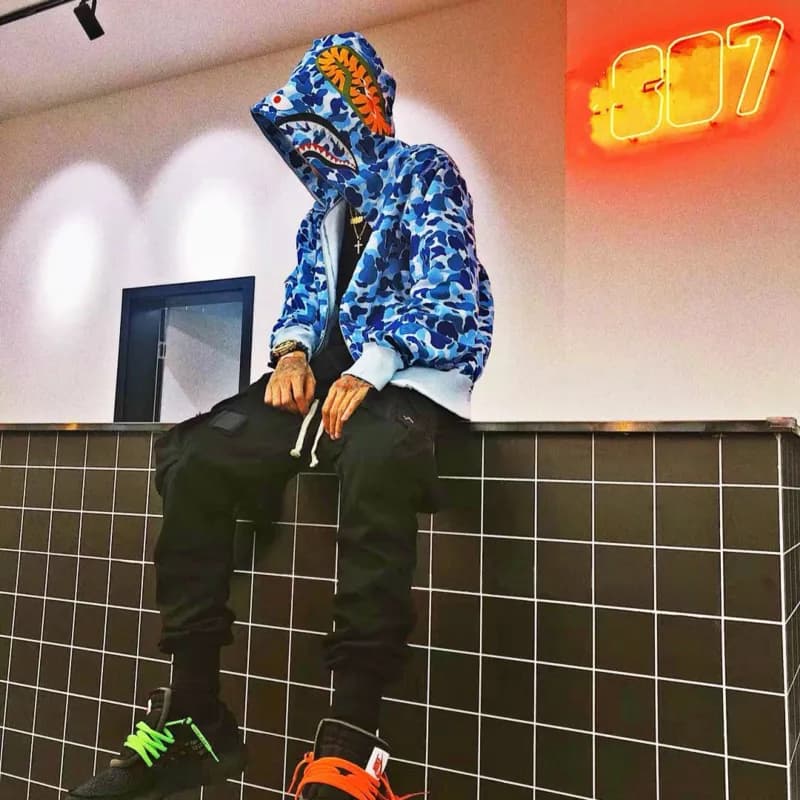 BAPE Shark Hoodie Camo — Abc Blue Camouflage