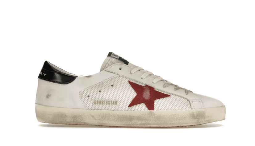 Golden Goose Superstar Distressed Red Star