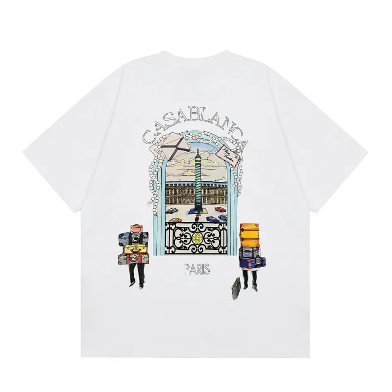 Casablanca Graphic Tee Casa Blanca Column Print — C151 white