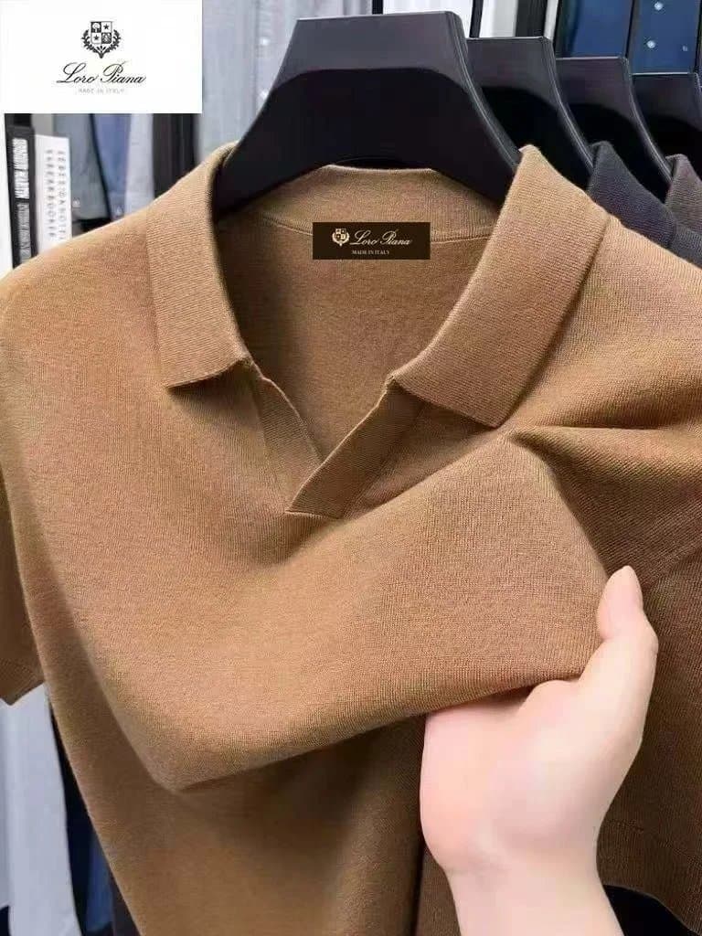 Loro Piana Polo Shirt Solid Knit — 02:Walnut yellow