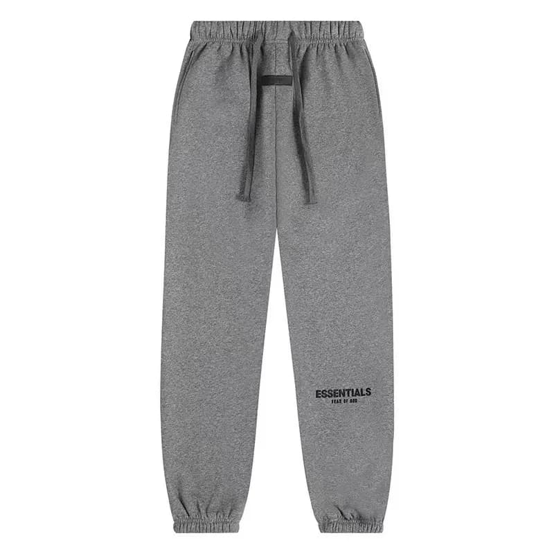 Fear of God Essentials Hooded Sweatshirt Essentials Logo — 深灰色裤子
