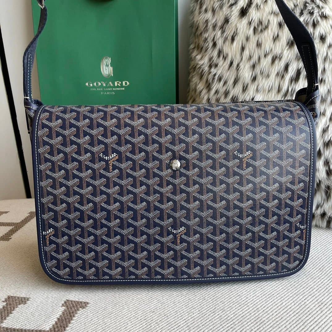 Goyard Saint Louis PM Graphite Canvas — Navy Blue