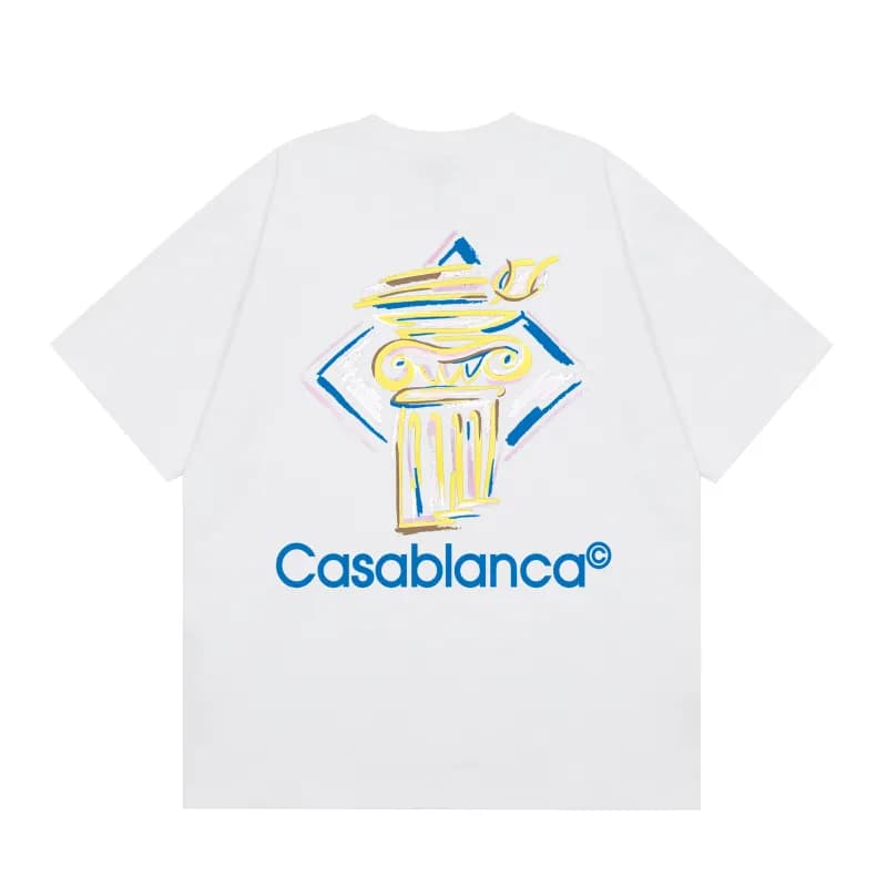 Casablanca Graphic Tee Casa Blanca Column Print — C140 white