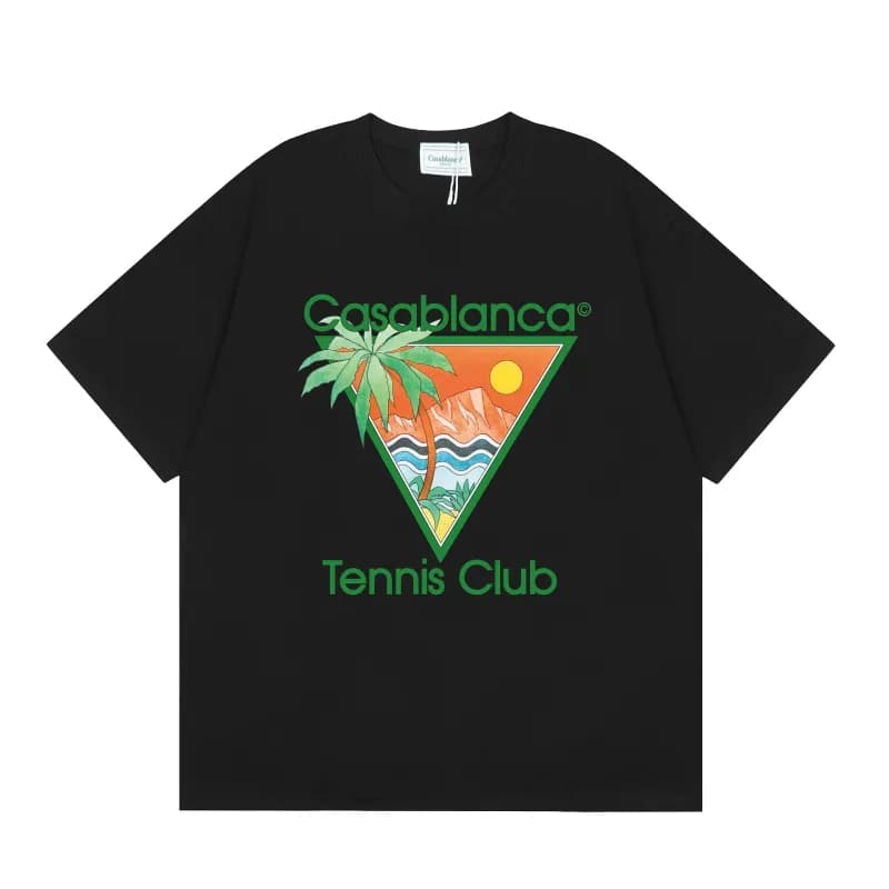 Graphic Tee Casa Blanca Logo Print — c130黑