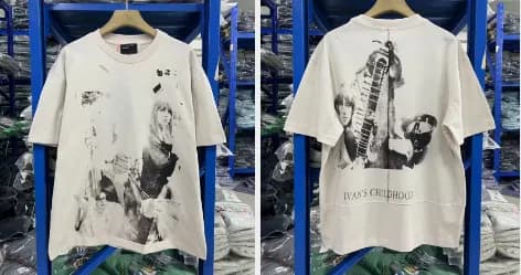 Graphic T-Shirt Pitbull Print — E3693 model mud white