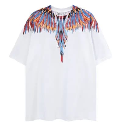 Wings T-Shirt Multicolor Wings Print — D11 color dragon scale white