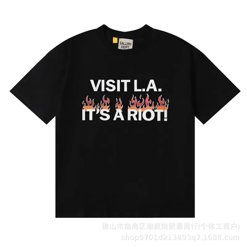 Gallery Dept. Hooded Sweatshirt Gallery Dept Hollywood CA Print — 6057 black