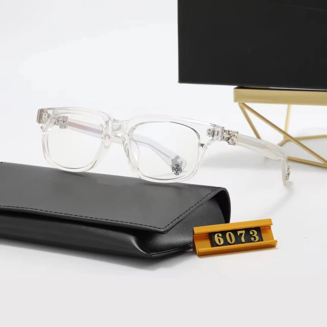 Chrome Hearts Optical Frame Tortoiseshell with Cross Accents — 透明白 · 防蓝光