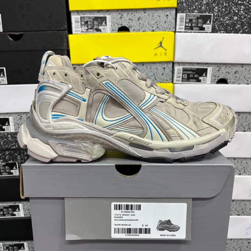 Balenciaga Speed Trainer Multicolor — 灰蓝 2240