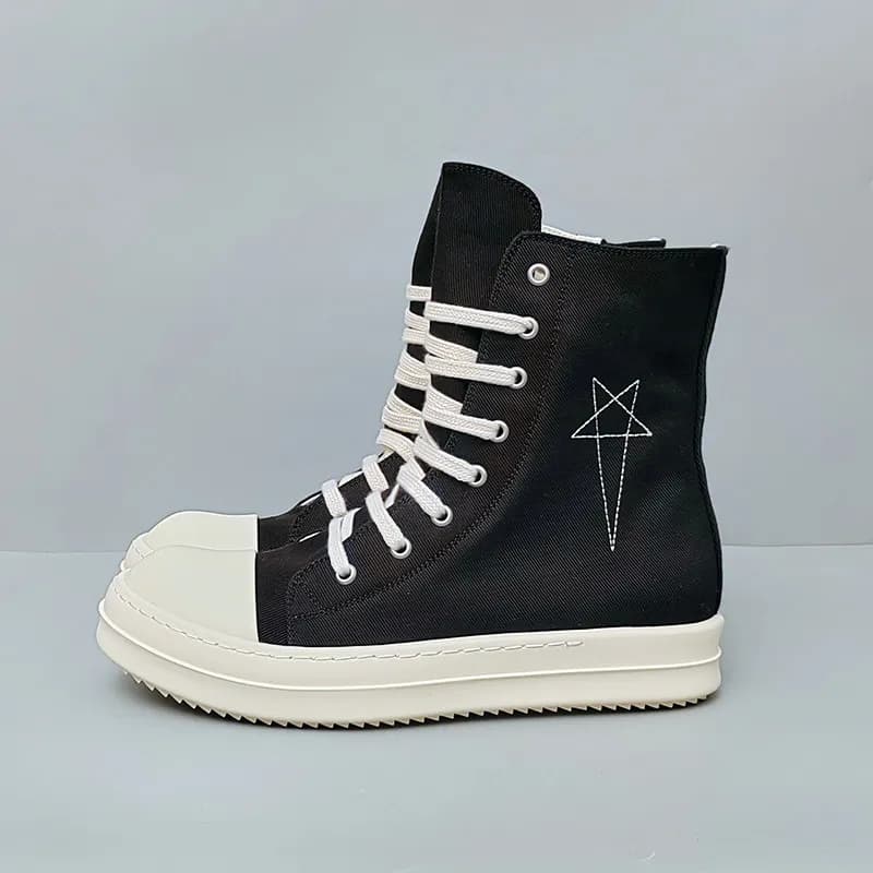 Rick Owens High Top Sneaker Star Embroidery