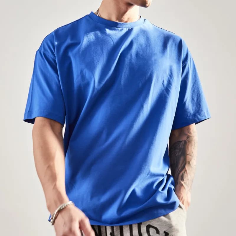 Oversized T-Shirt Solid Black — 光板宝蓝