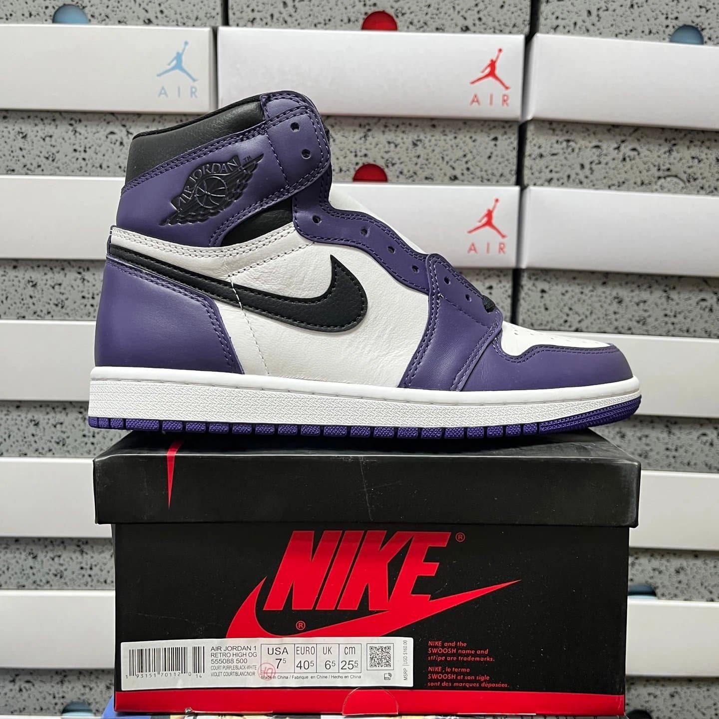 Air Jordan 1 High OG Bred Toe — 555088-500 白紫脚趾