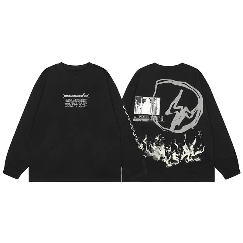 Travis Scott Long Sleeve Tee Cactus Jack x Fragment Design