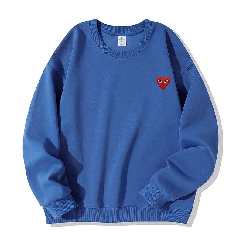 Comme des Garçons Crewneck Sweatshirt Red Heart Embroidery