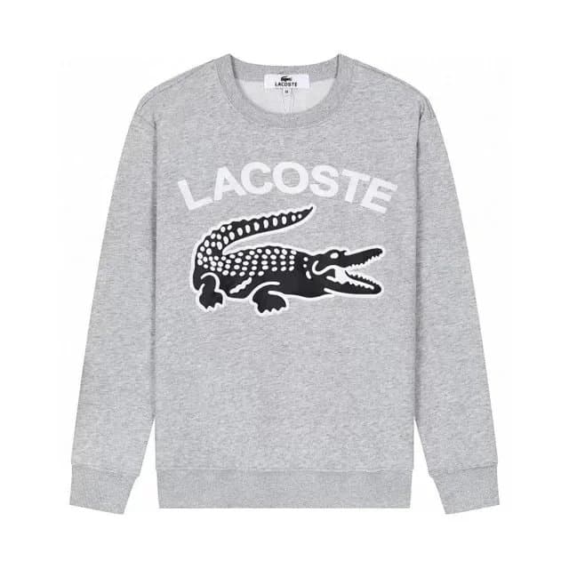 Lacoste Crewneck Sweatshirt Crocodile Logo — 黑灰鳄鱼卫衣002