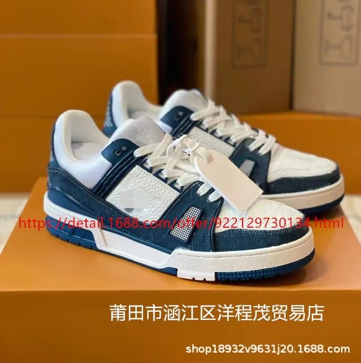 Louis Vuitton LV Trainer Monogram Leather — 蓝牛仔