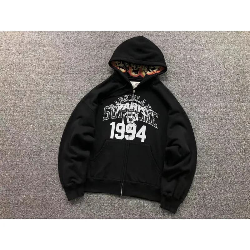 Supreme Zip-Up Hoodie Camo — E573#拉链卫衣黑色