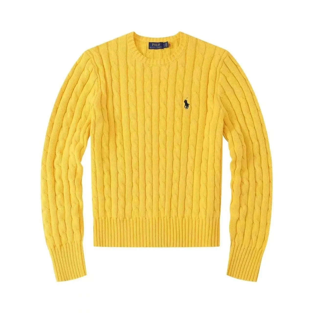 Polo Ralph Lauren Cable Knit Sweater Classic Cable — 女款黄色