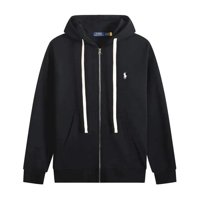 Polo Ralph Lauren Cable Knit Quarter-Zip Sweater Classic Fit — 拉链款白绳黑色白标