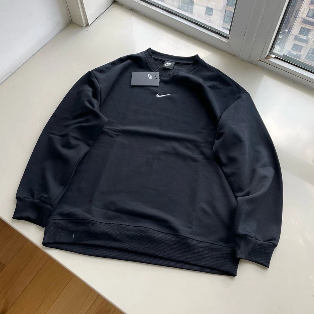 Nike Crewneck Sweatshirt Swoosh Logo — 刺绣版高品质黑色