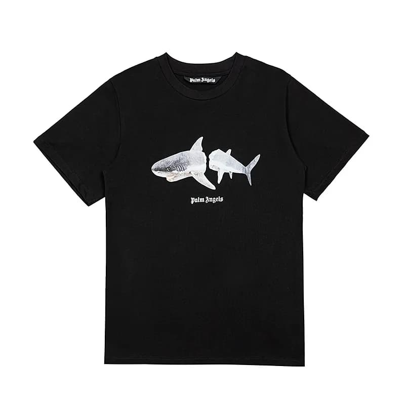 Palm Angels Shark Graphic Tee Shark Print
