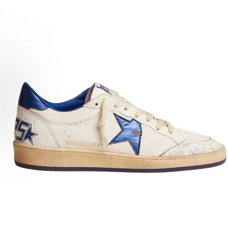 Golden Goose Ball Star Distressed Blue Star