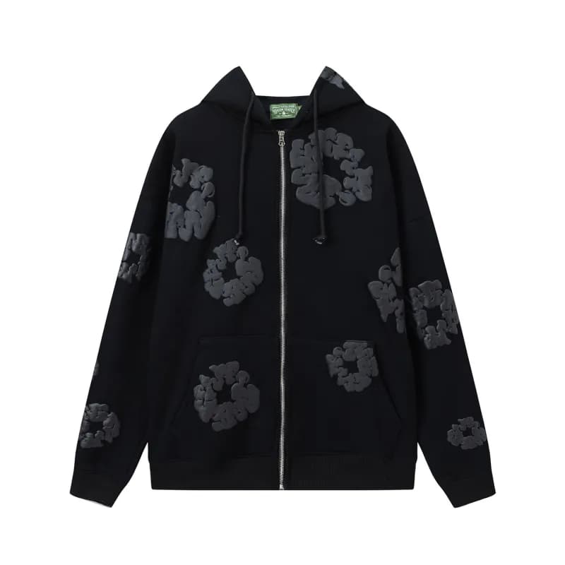 Balenciaga Flower Hoodie and Joggers Set 3D Flower Print — 840黑色