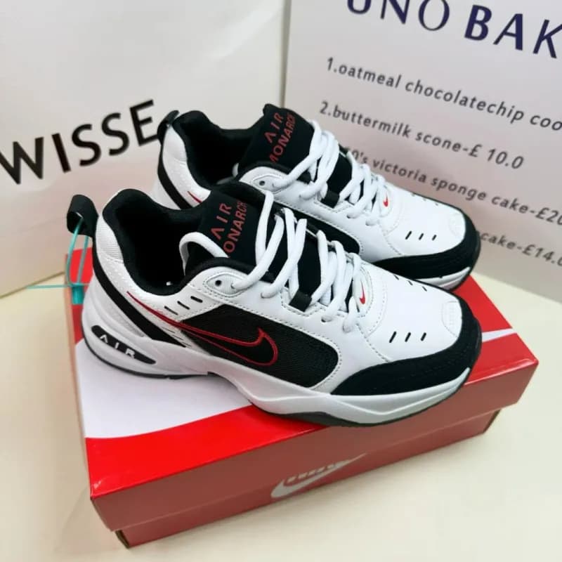 Nike Air Monarch IV White/Navy — AIR黑红