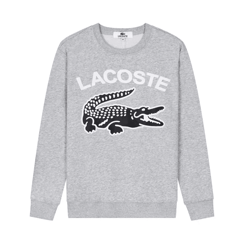 Lacoste Quarter-Zip Sweatshirt Heather Grey — 圆领9