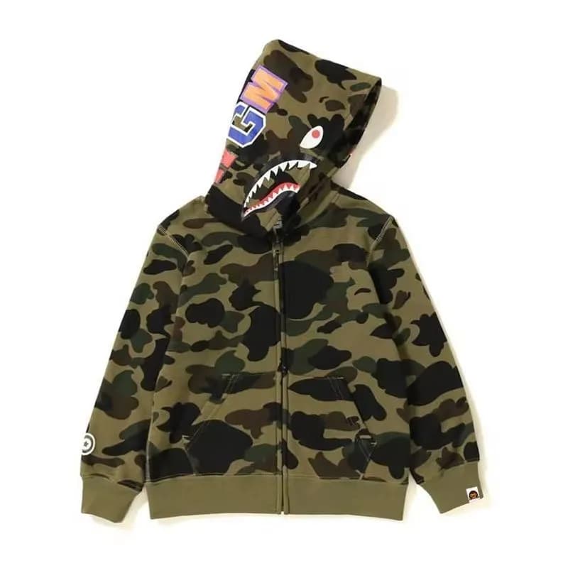 BAPE Shark Hoodie Camo Print — 绿色-单帽【原版品质】