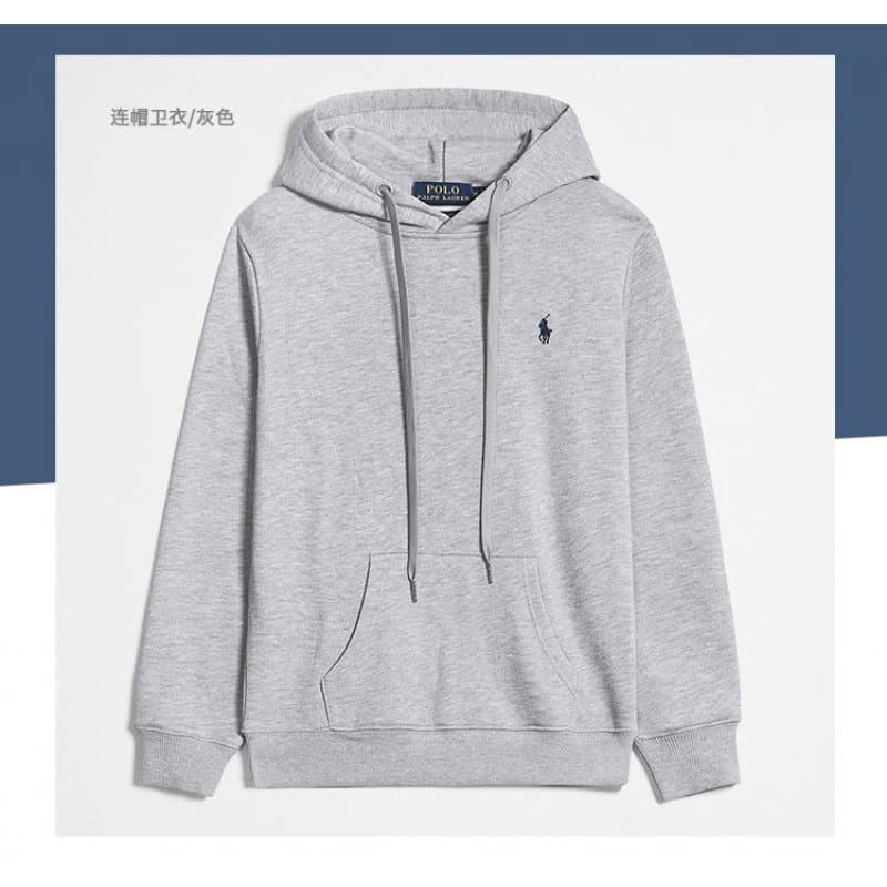 Polo Ralph Lauren Zip-Up Hoodie Classic Fit — 套头款灰色黑标