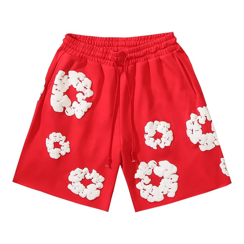 Balenciaga Cloud Shorts 3D Cloud Print — 红色